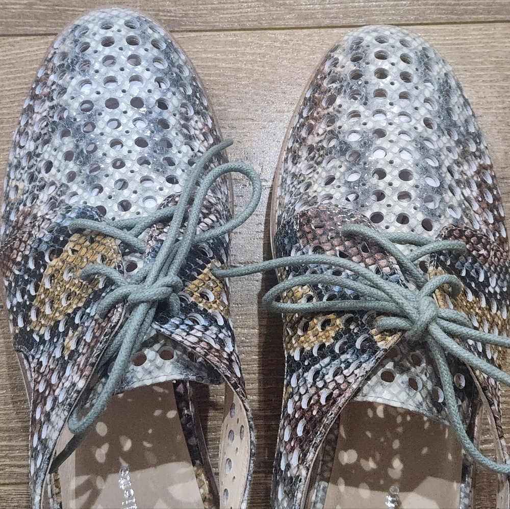 Django & Juliette Onstage Leather Pink Multi Cutout Sneakers 41 Python Academia - Picture 6 of 10